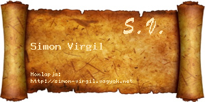 Simon Virgil névjegykártya